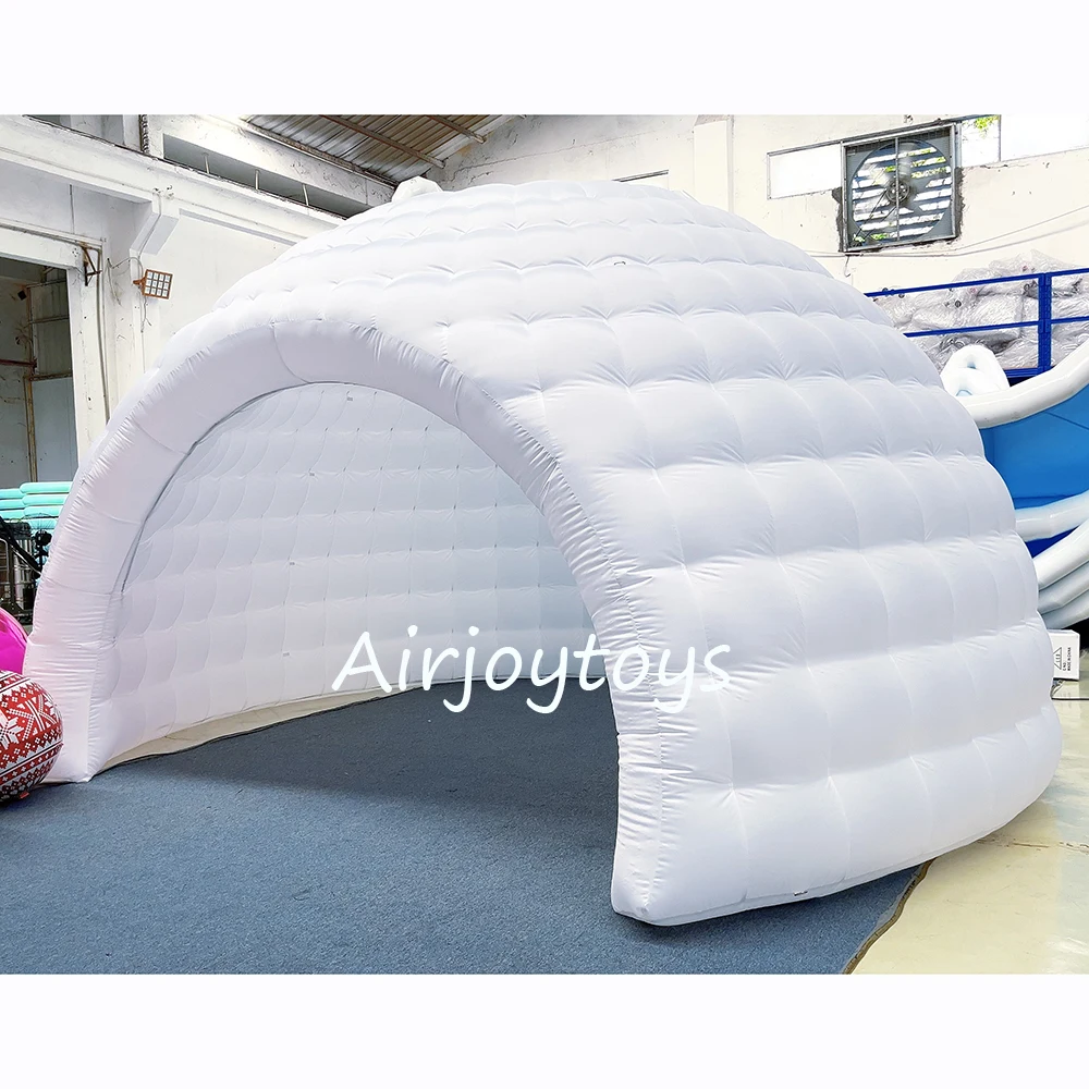 Buntes aufblasbares LED-Kuppelzelt zum Neupreis. Luxuriöses aufblasbares Iglu-Zelt, weißes Haus für Veranstaltungen im Freien