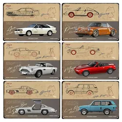 Vintage SUV Sedan Red Sports Car Metal Poster Beetle Tin Sign Auto Club Wall Art Decoration Plaque for Modern Home Decor