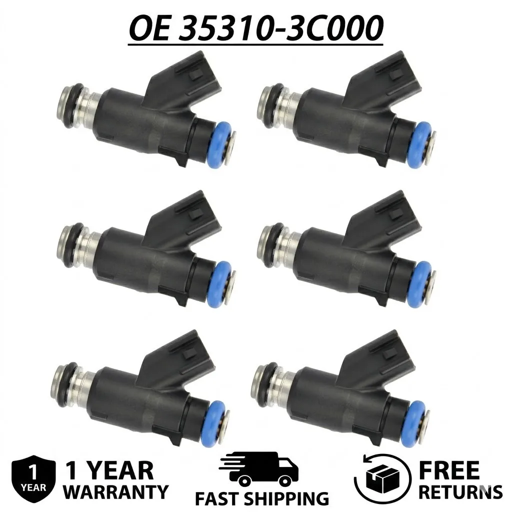 

6Pcs Brand New Auto Fuel Injectors 35310-3C000 For Hyundai Santa Fe Sonata Genesis Kia 3.3L 3.8L V6 Engine Nozzle Valve Kit