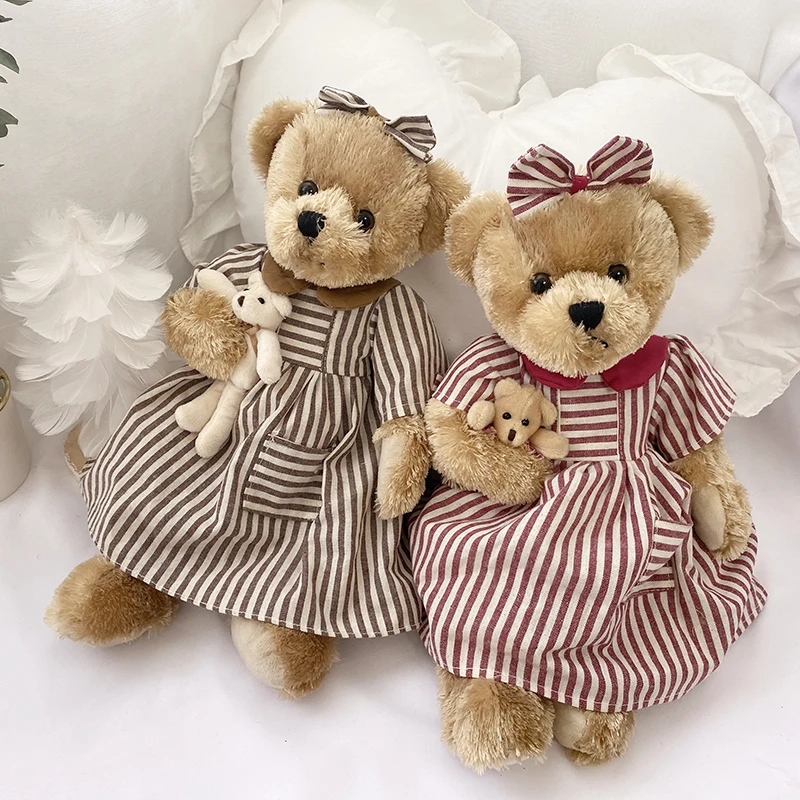 cute teddy bear with bear baby Stuffed Animals Plush Toys dolls birthday Gifts for Kids Teddy Bear Plush Toys Christmas Present