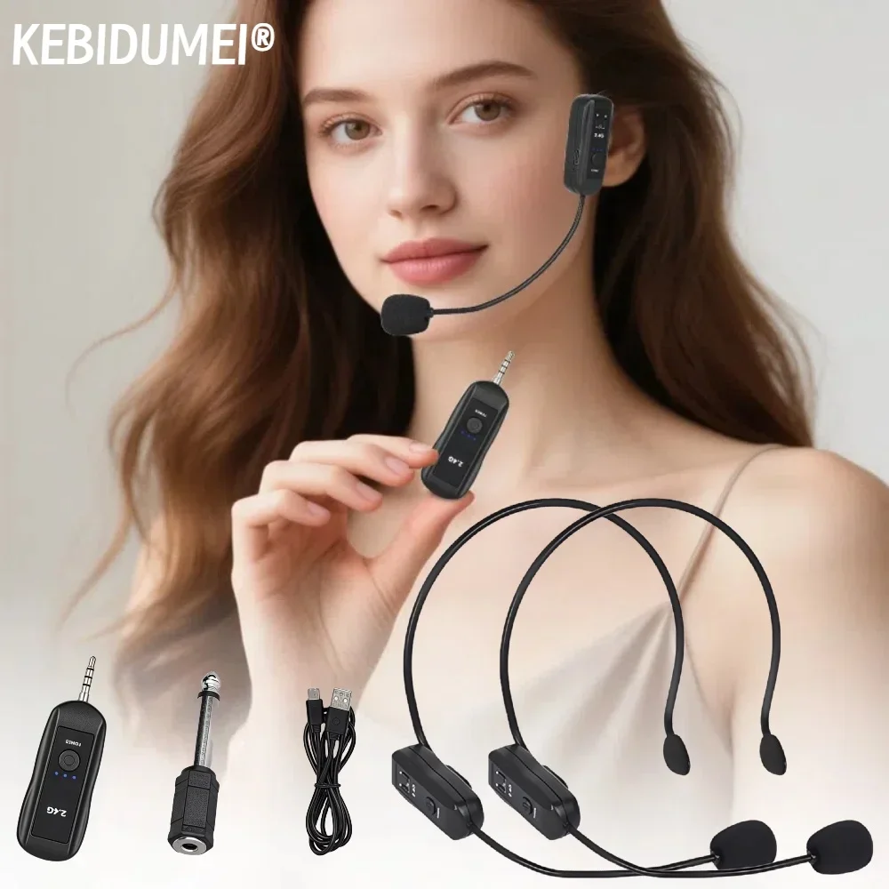 Micrófono inalámbrico de 2,4G para amplificador de voz, auriculares de alta fidelidad con cancelación de ruido inteligente, Plug Play para micrófono de altavoz de Karaoke