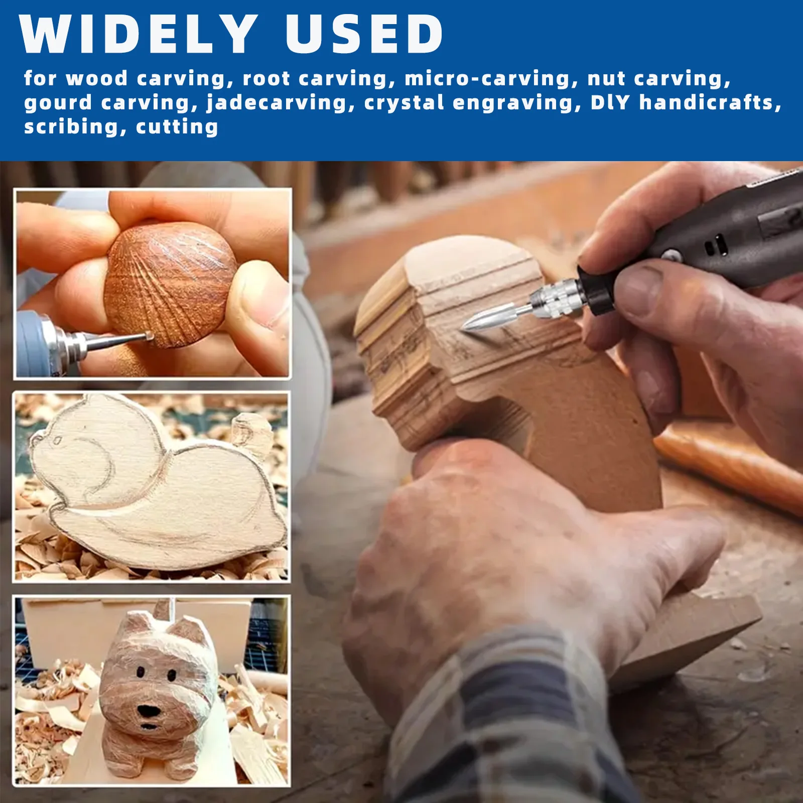 10PCS Set di punte da trapano per intaglio del legno 5 strumenti per intaglio 5 aste per affilare 1/8 "gambo universale fai da te incisione perforazione mini scolpire