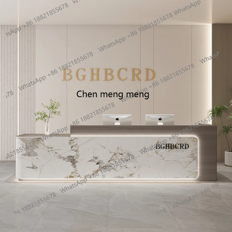 

Simple Modern Company Reception Desk Hotel Bar Table Sales Department Lobby Service Desk Beauty Salon checkout page