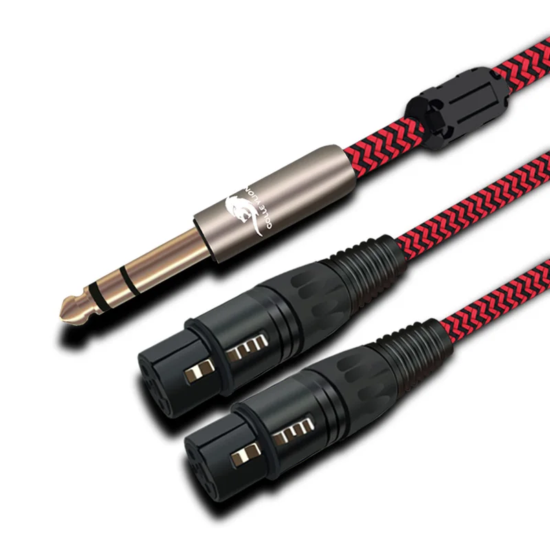 

Stereo Male 6.35mm to Dual XLR Female 3Pin Shield Audio Cable For Microphone Mic Mixer Amplifier 1m 2m 3m 5m 8m