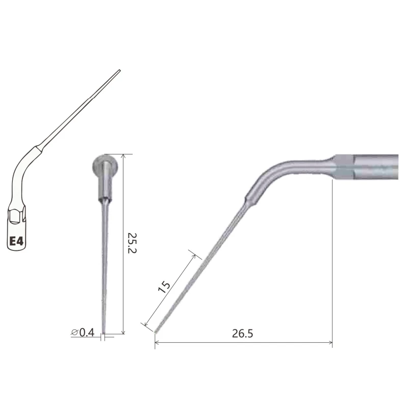 Mondhygiëne Tandheelkundige Endodontische Tip E4 Voor EMS/Specker Ultrasone Scaler Handstuk Om Vullen en Buitenlandse Materiaal te verwijderen