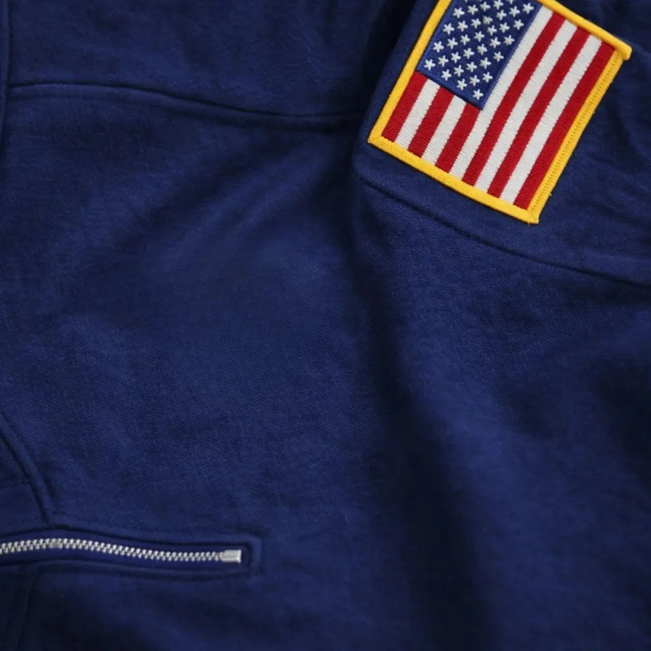 Y2k Navy Quarter-zip Embroidery Graphic T Shirts Long Sleeves Pullover Sweatshirt Streetwear Oversized Men Clothing