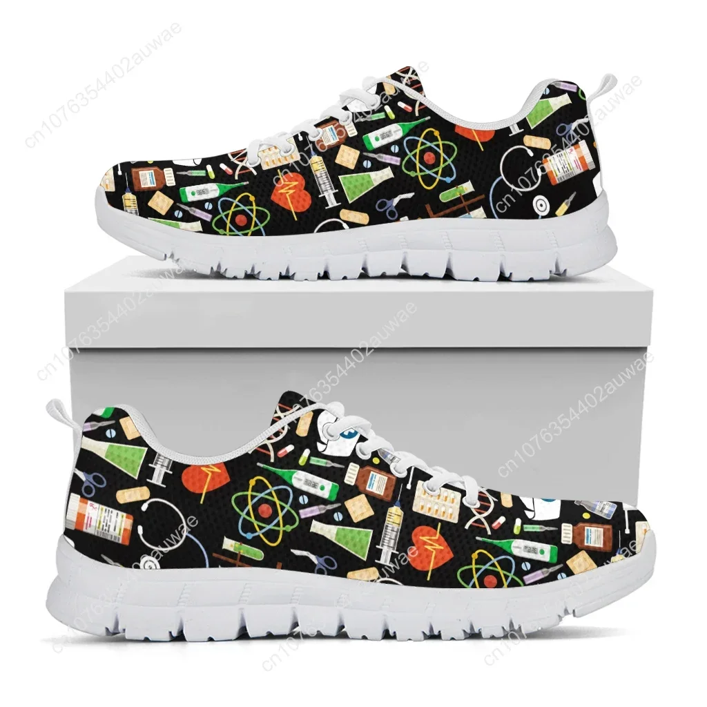 White Nursing Shoes For Women First Aid/medical Printed Comfortable Sneakers Lace-up Shoes Footwear Zapatos