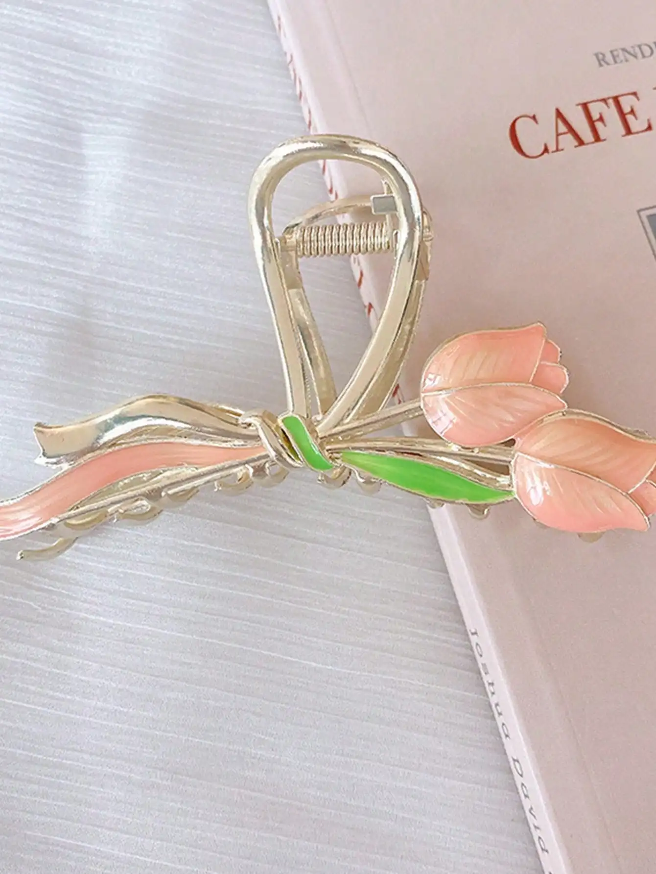 Aksesori rambut Tulip manis wanita, aksesori rambut pesta cakar untuk perempuan 1 buah