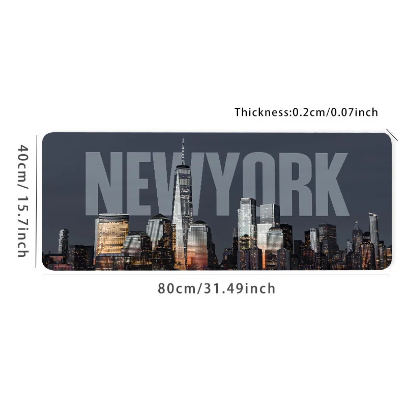 نيويورك بناء الجمالية كبيرة ماوس الوسادة مكتب عمل حصيرة الكمبيوتر لوحة المفاتيح عدم الانزلاق مكتب عمل غرفة اكسسوارات الديكور