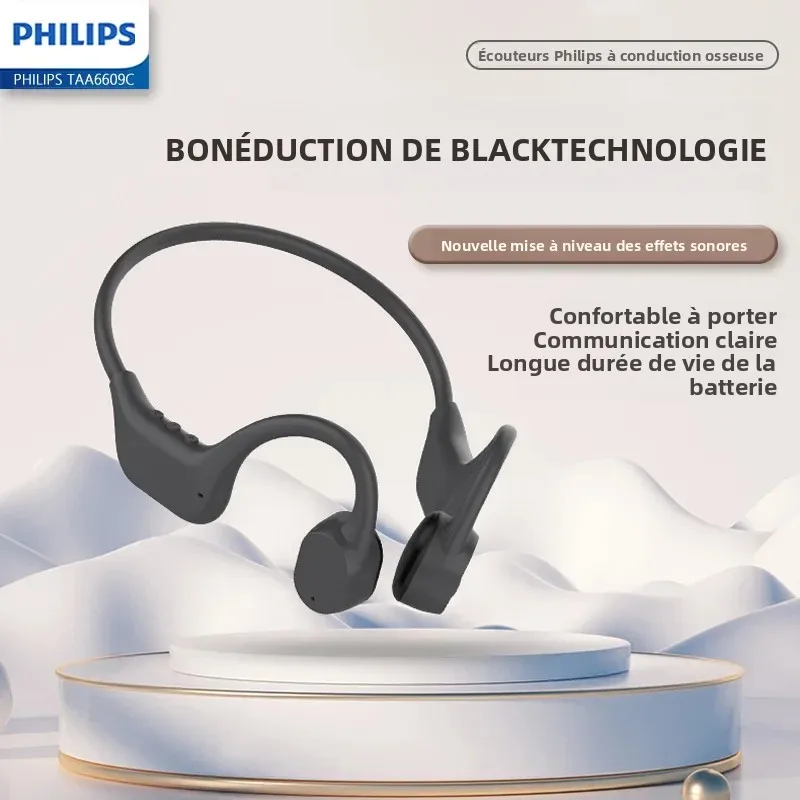 Philips TAA6609C écouteurs sans fil à Conduction osseuse Bluetooth 5.4 HiFi stéréo appels musique casque Sports de plein air casque