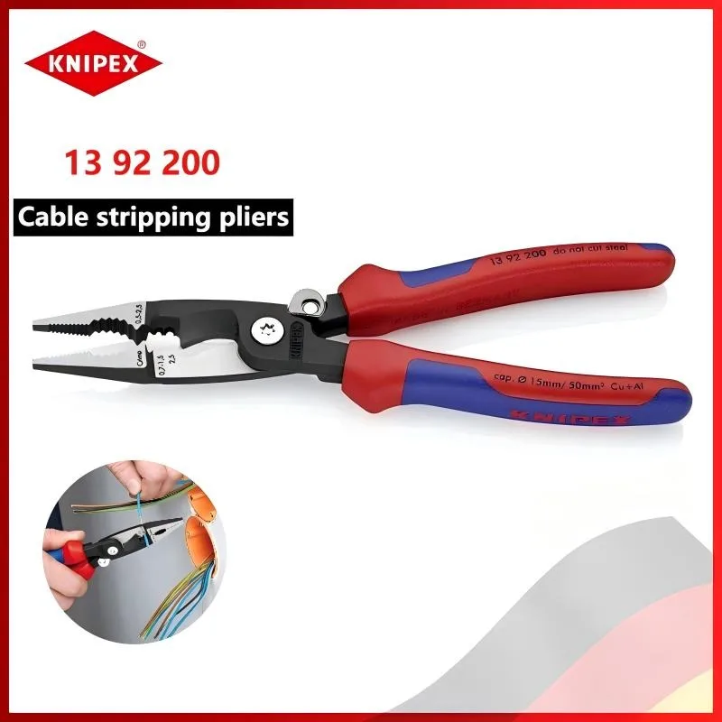 

KNIPEX 1392200 Острые плоскогубцы для гибки и удаления заусенцев кабелей, зачистки и обжима проводов, для электромонтажа