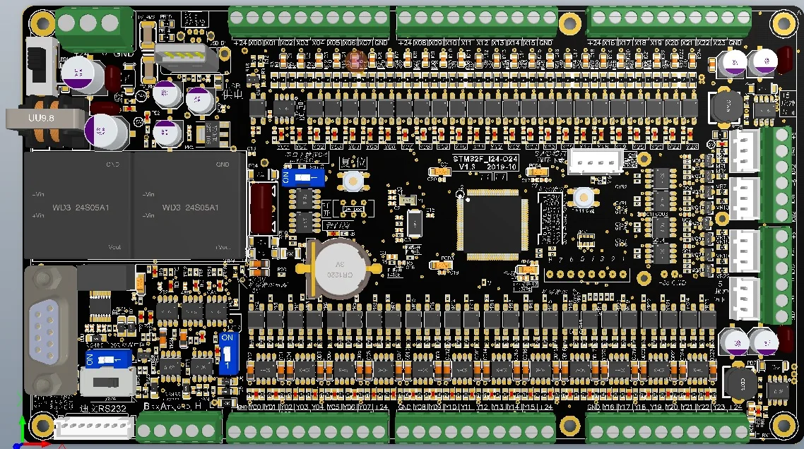 STM 32f1_24 in 24 out Industrial Control Panel +4-Way Step Pulse Control (V1.3)