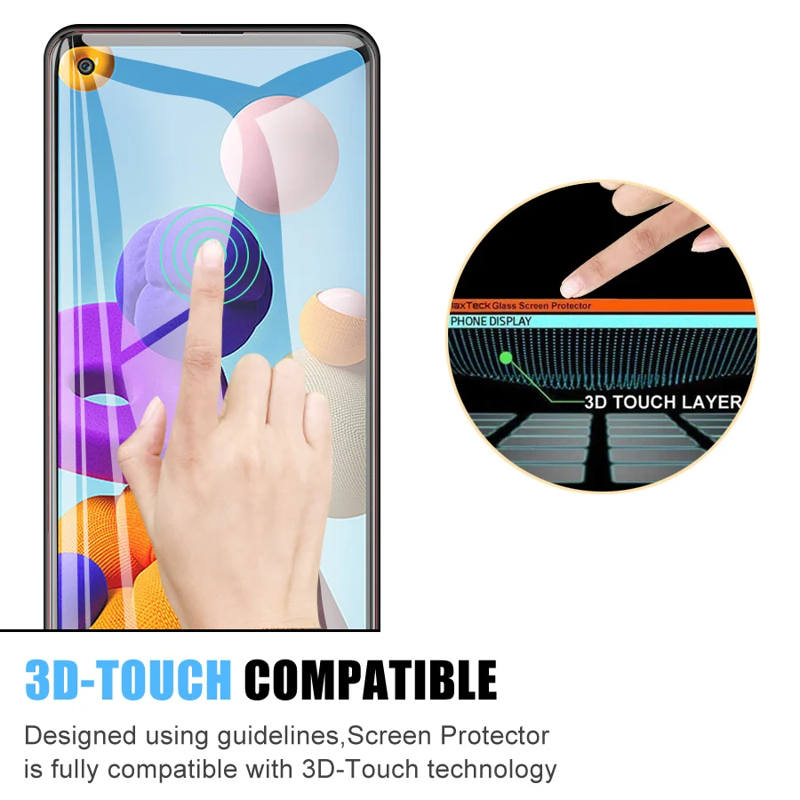 3Pcs Full Tempered Glass For Samsung Galaxy M11 M21 M31 M51 Screen Protector Galaxy A01 A11 A21 A31 A41 A51 A71 Protective Film