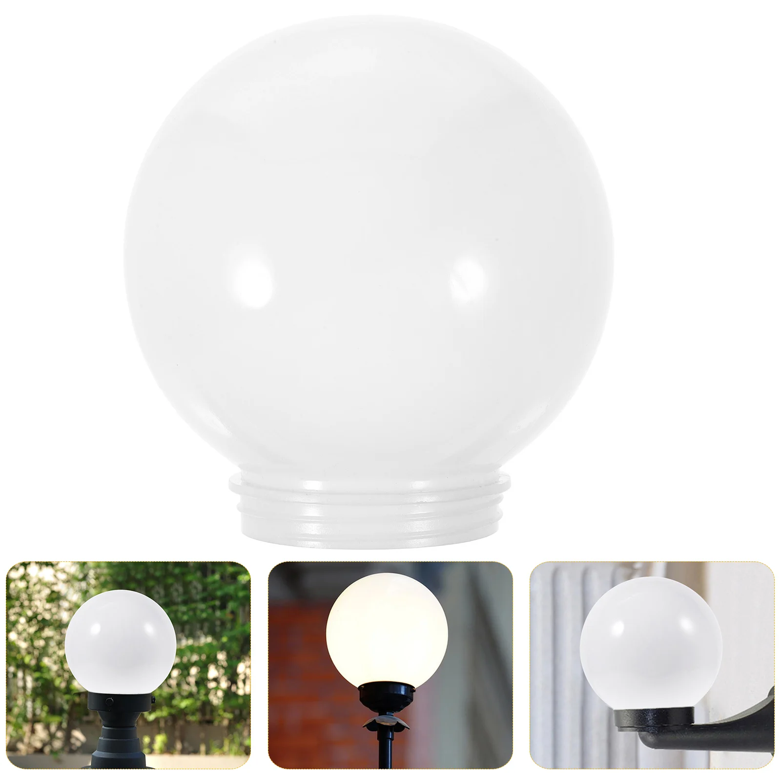 

Spherical Lampshade Ball Light Cover Dome Replacement Shades Globe Acrylic White Milk Round Wall Porch Post Street Patio