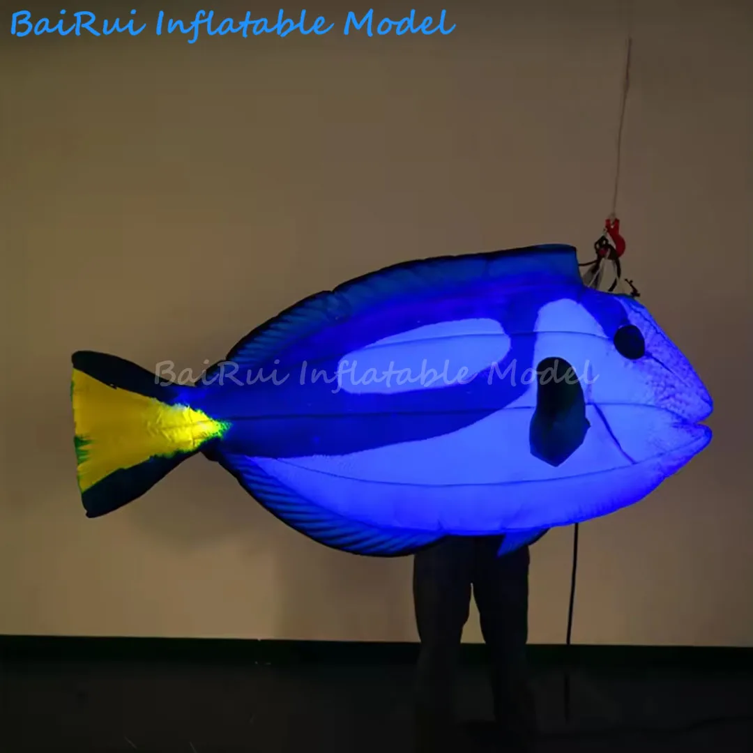 1 قطعة 2 متر العملاق نفخ الكرتون القرش الهواء ضربة الأسماك مع الأبيض مصباح ليد ملهى ليلي المرحلة الديكور الاطفال الحدث الإعلان الدعائم #3