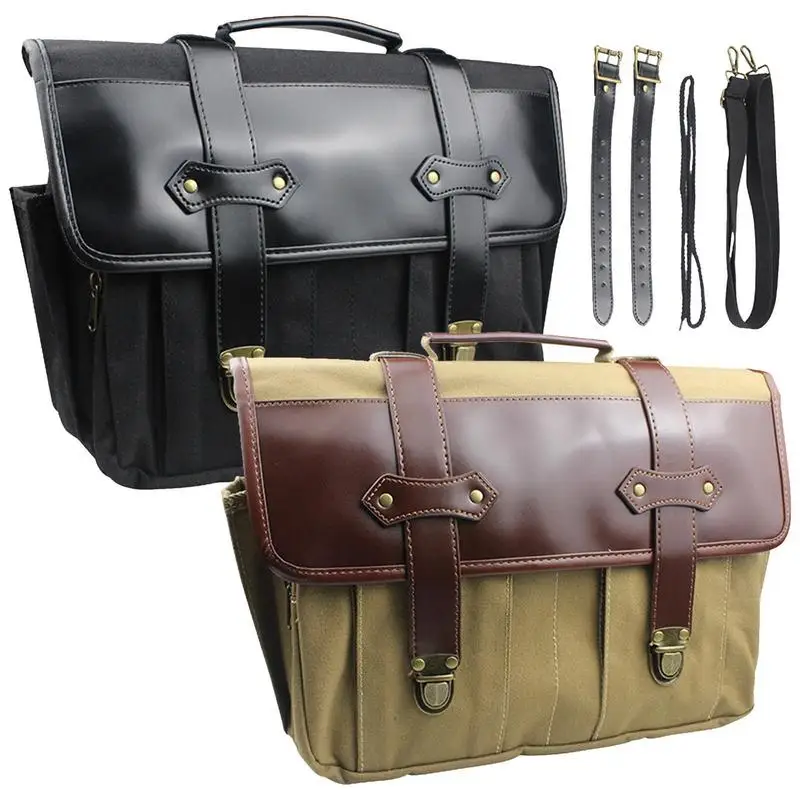 Motorcycle Side Bag Motorcycle Saddlebag Luggage Saddle Storage Pocket Tool Bag Side Leather Luggage Saddle  Storage bag