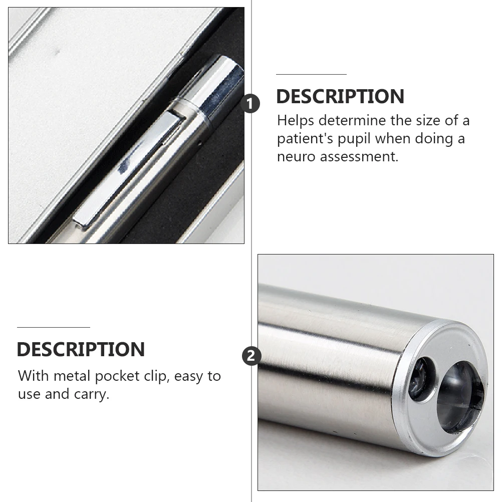 

Mini Led Medical Pen Light Metal Clip Compact Flashlight Neuro Assessment Rechargeable White Yellow Light Pocket