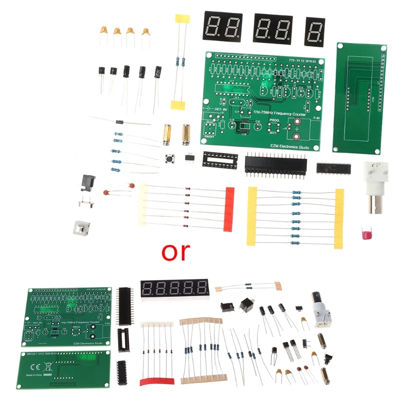 High-performance Frequency Counter  LED Display 1Hz-70MHz Crystal Oscillator Frequency Counter Easy Assemble 7V-9V