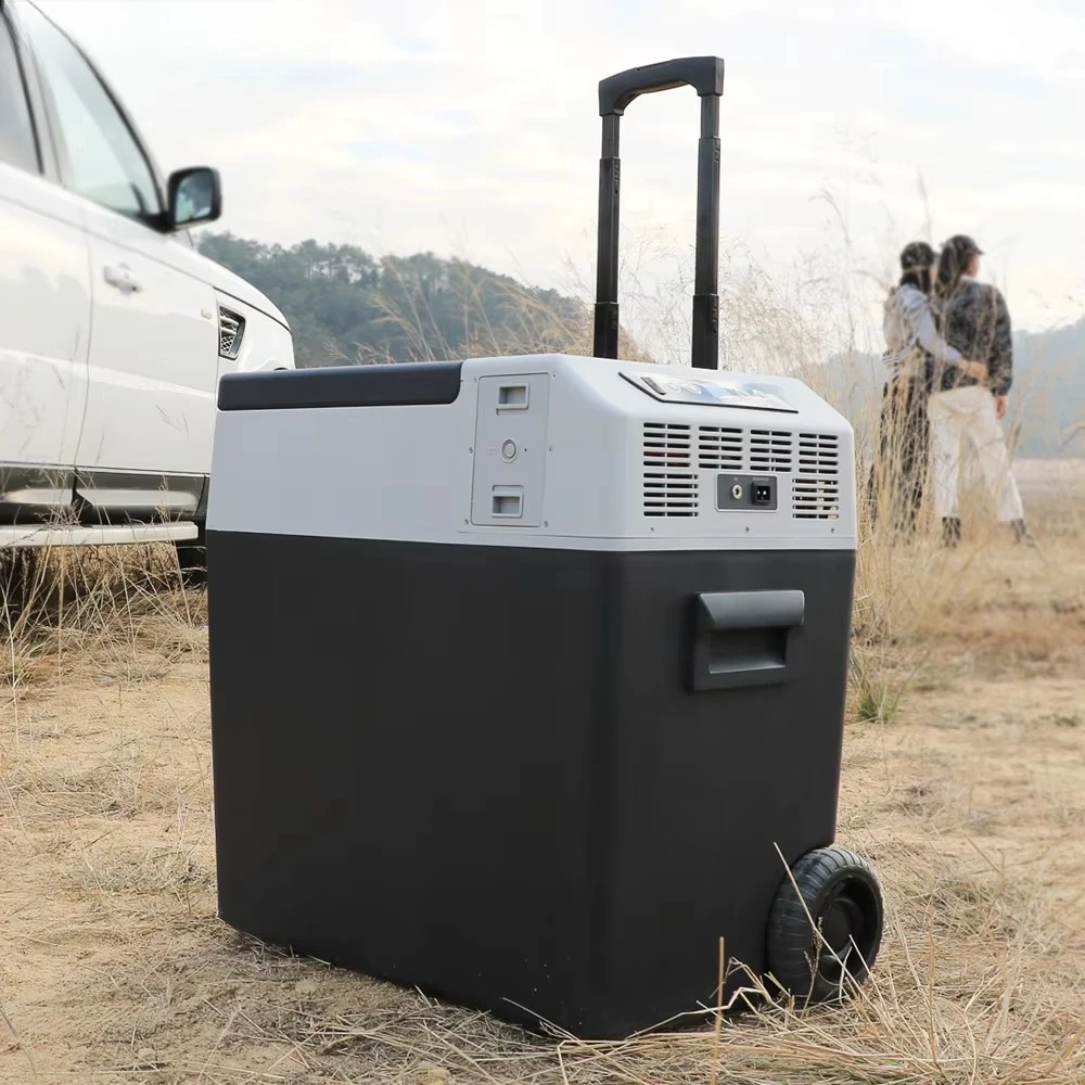 50L ثلاجة محمولة سلطة فواكه مشروبات تبريد ثلاجة 12/24 فولت تيار مستمر 110-240 فولت التيار المتناوب متعددة الاستخدام للمنزل في الهواء الطلق وسيارة شاحنة قارب #5
