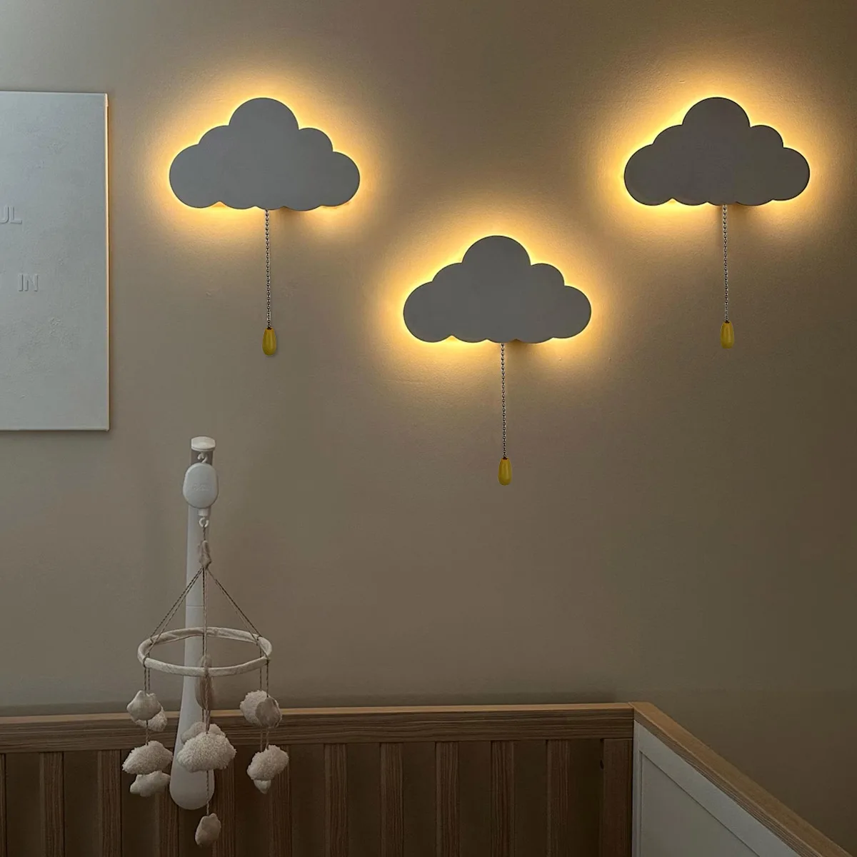 Cloud Light - مصابيح حائط سحابة عائمة لغرف الأطفال وغرف نوم الأطفال | أضواء ليلية معلقة تعمل بالبطارية #6