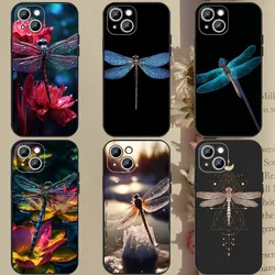 Dragonfly Animal  Phone Case Phone Case For Apple iPhone 15,14,13,12,11,XS,XR,X,8,7,Pro,Max,Plus,mini Silicone Black Cover