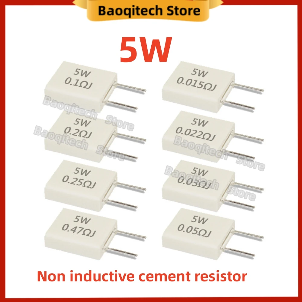 

10 шт. 5W неиндуктивных цементных резисторов вертикального монтажа 0.01R-0.33R, 0.043R/0.047R/0.05R/0.051R/0.056R, 5% керамические, прямого монтажа