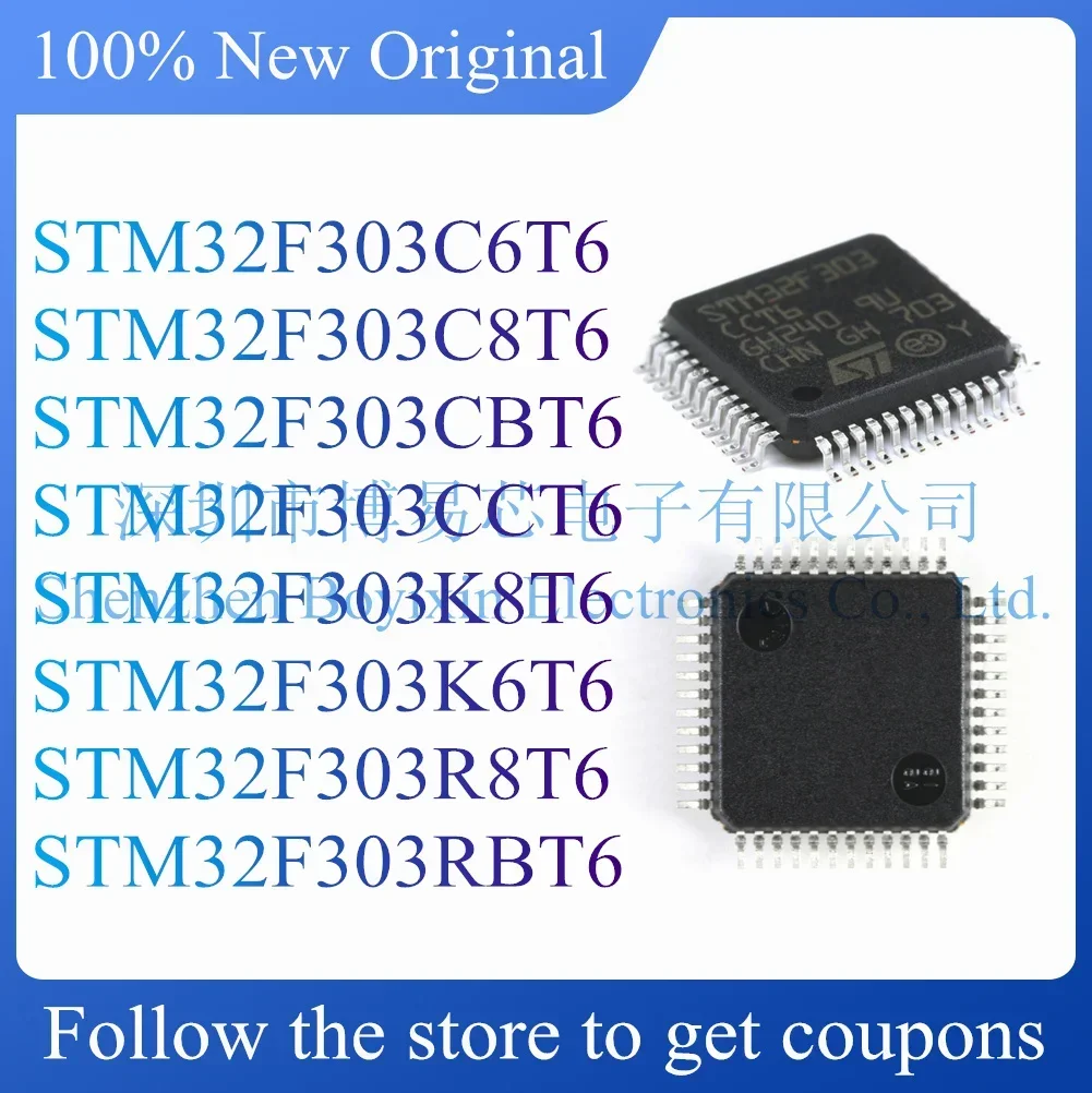 

NEW STM32F303C6T6 STM32F303C8T6 STM32F303CBT6 STM32F303CCT6 STM32F303K6T6 STM32F303K8T6 STM32F303R8T6 STM32F303RBT6