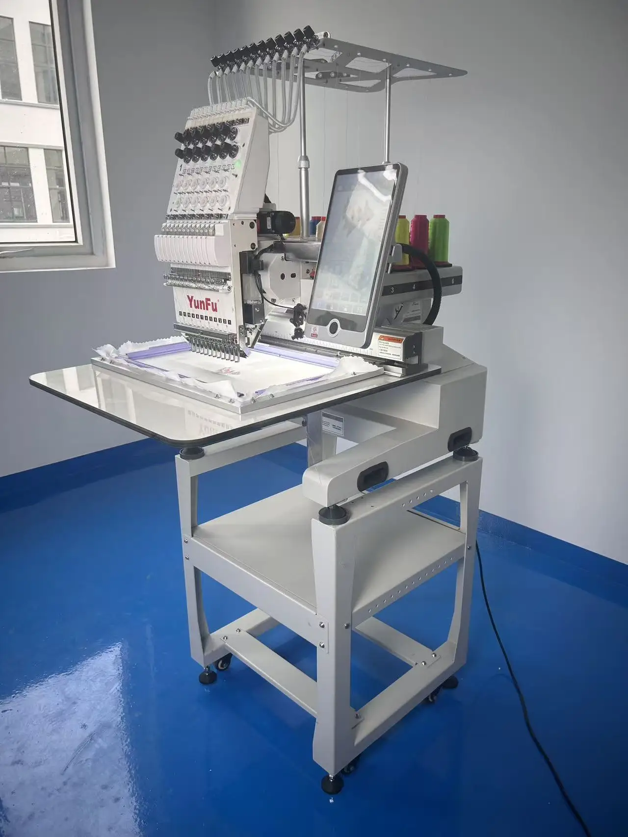JY1201 Computerized Automatic Embroidery Machine 210*360mm Single Head 12 Needles 1200 RPM Home Use New