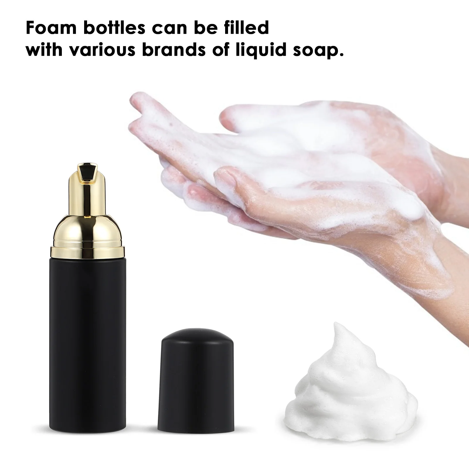 3pcs 60Ml Refillable Foaming Bottles Leakproof Travel Shampoo Dispenser Pump Bottle For Liquid Soap Lotion Conditioner Facial