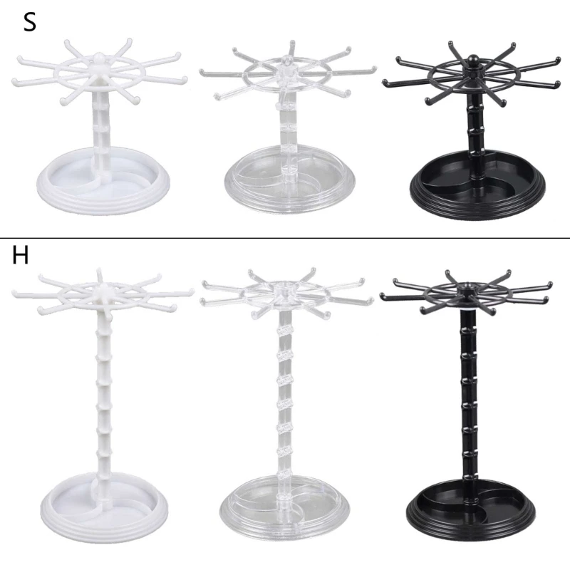 Jewelry Rotating Display Holder  Necklace Keychain Stand Rack Hook