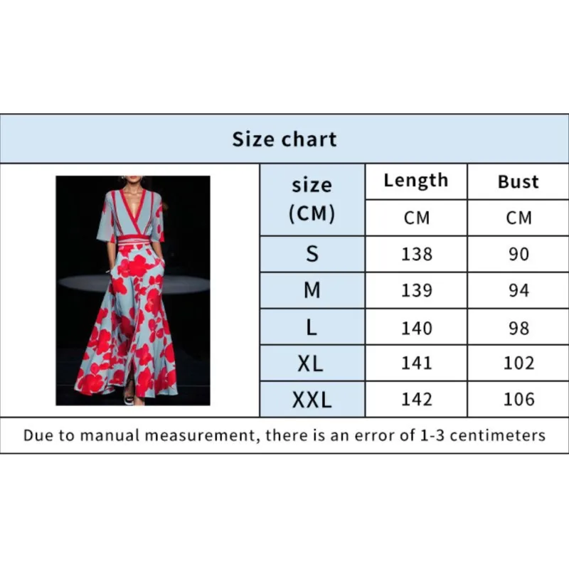 Women Midi Dresses Spring V Neck Belted Party Long Dress Sexy Print Boho Fashion A-Line Dress Short Sleeve Pocket Maxi Dresses