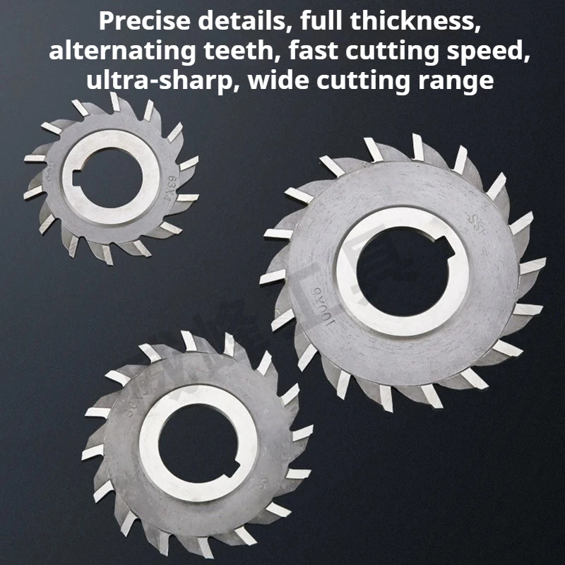 1PCS HSS Three Straight Tooth Face Milling Cutter 50-150mm Diameter 4-20mm Thick Straight Blade Mill Tool