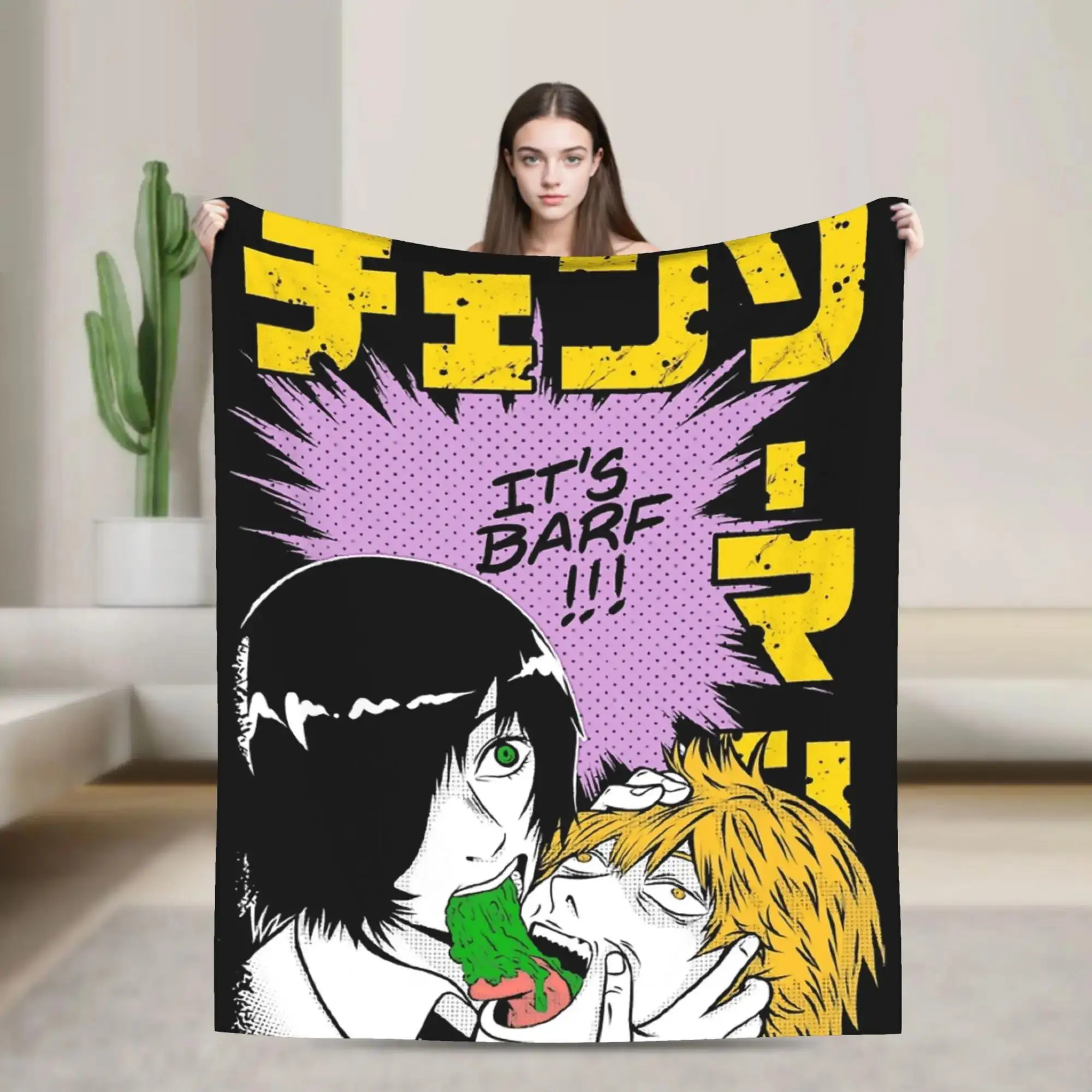 

Плюшевый плед «Человек-бензопила» по мотивам японской манги для детей и взрослых, фланелевое покрывало в уличном стиле для дивана, кровати, софы