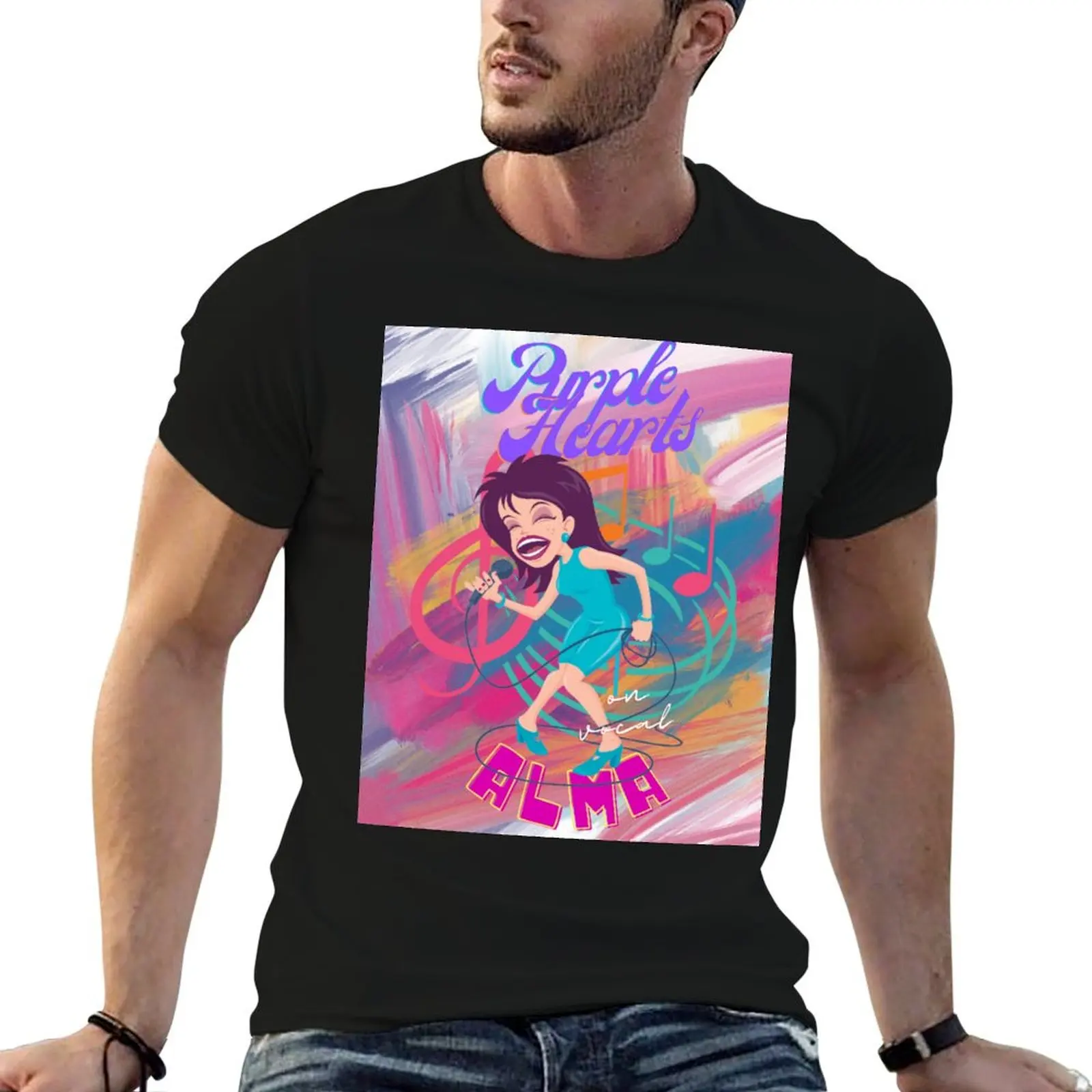 ALMA PURPLE HEARTS VOCAL T-Shirt Moisture Wicking Quick Dry Tee