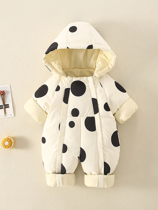 

Thickened Winter down Overall Clothes for Babies with Hat Outgoing Warmth Protection Baby Clothes Polyester Fiber White Duck ...