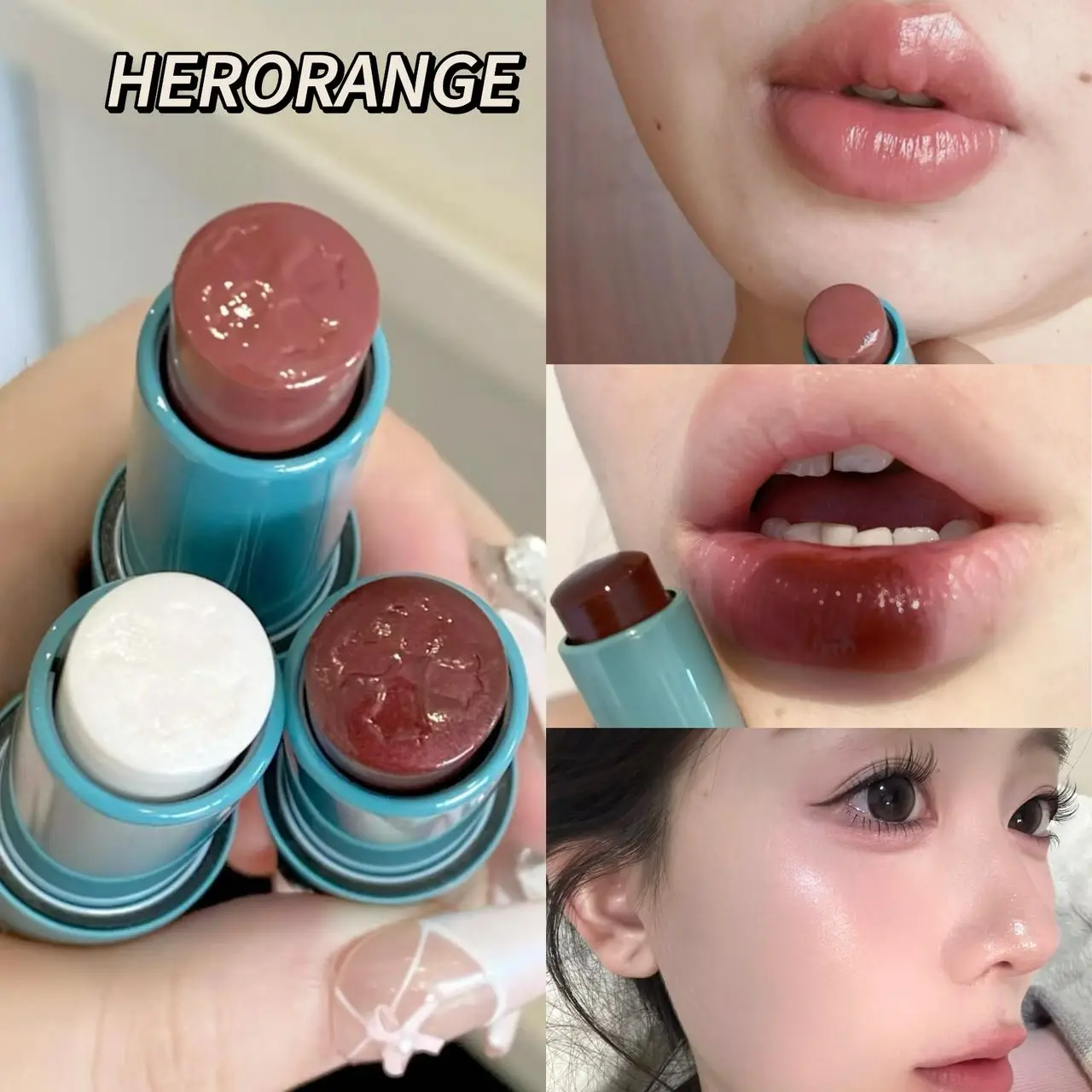 Bâtonnet lumineux multi-usage Herorange, léger et transparent, multi-usage pour surligneur, blush, rouge à lèvres, maquillage quotidien