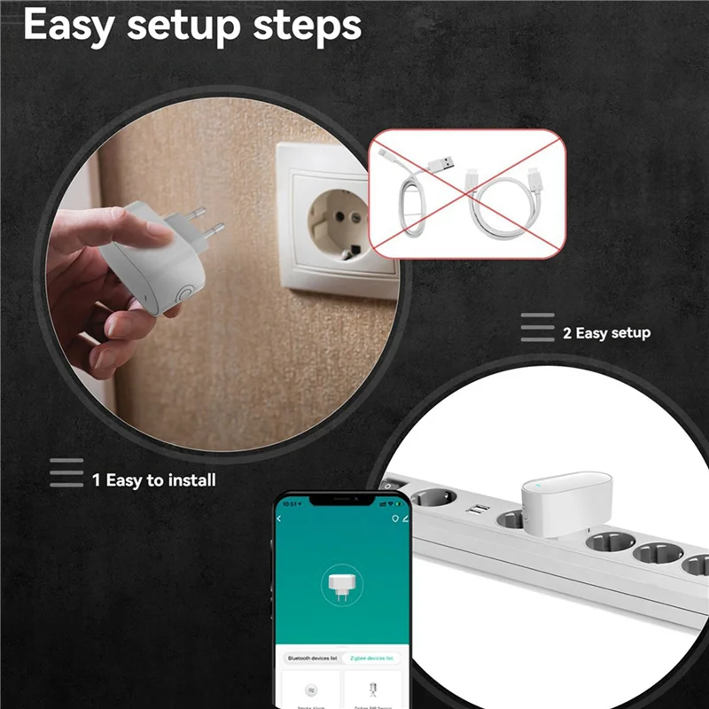 AS95-2X Tuya Zigbee 게이트웨이 허브 다중 모드 Zigbee 게이트웨이 브리지 스마트 홈 자동화 용 Bluetooth 메쉬 허브 EU 플러그