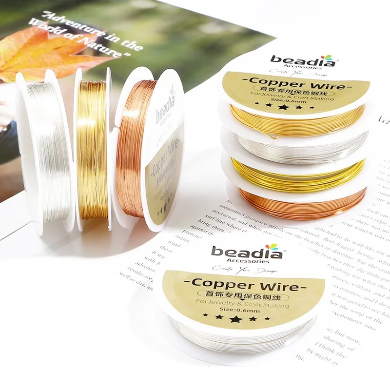 

1 Roll Copper Wire Color Preserving Wire 0.2/0.3/0.4/0.5/0.6/0.7/0.8/1mm Beading Wire for Jewelry Making DIY Findings Supplies