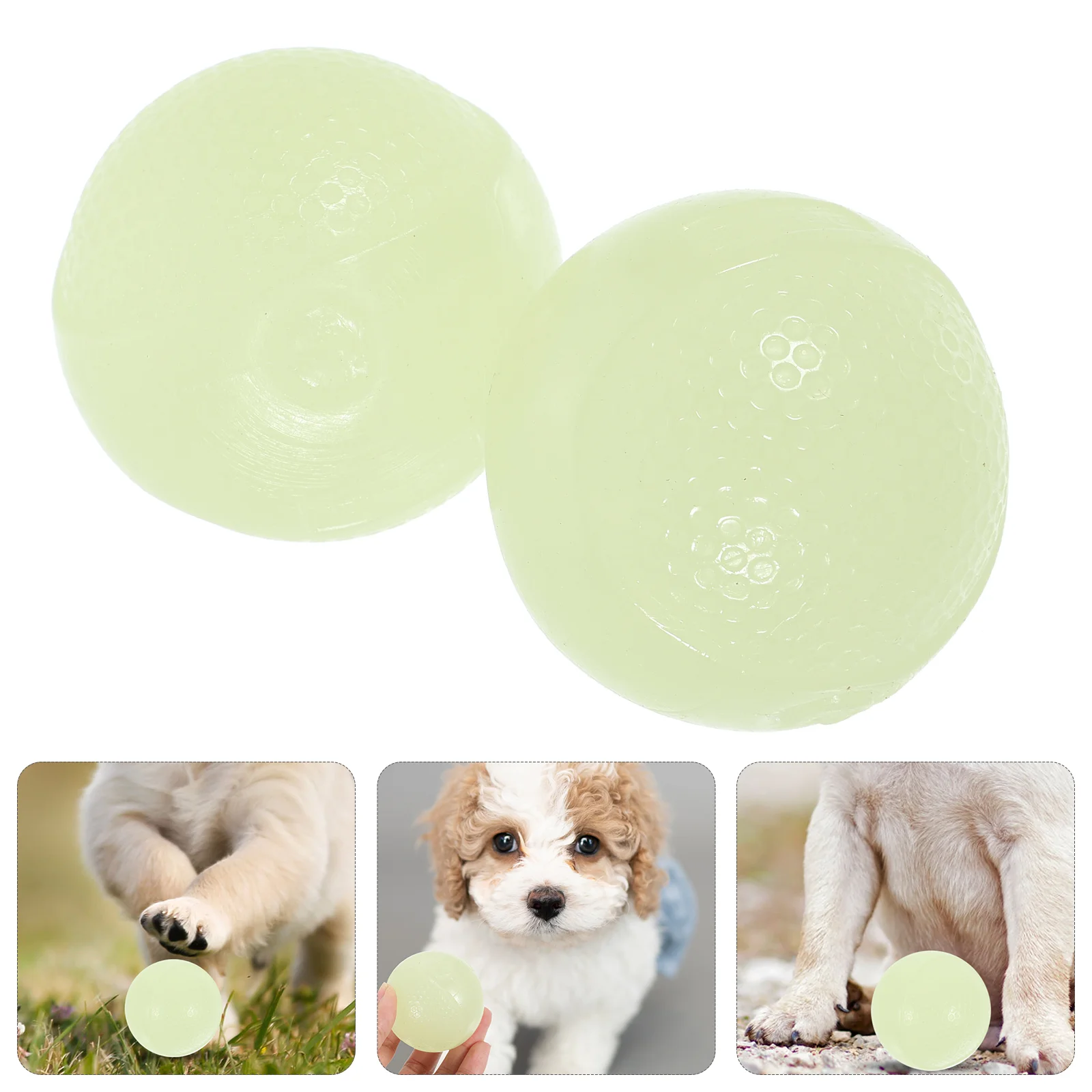 2pcs Pet Elastic Ball Luminous Training Ball Biting Resistance Toy for Puppy Cat Pet Supplies
