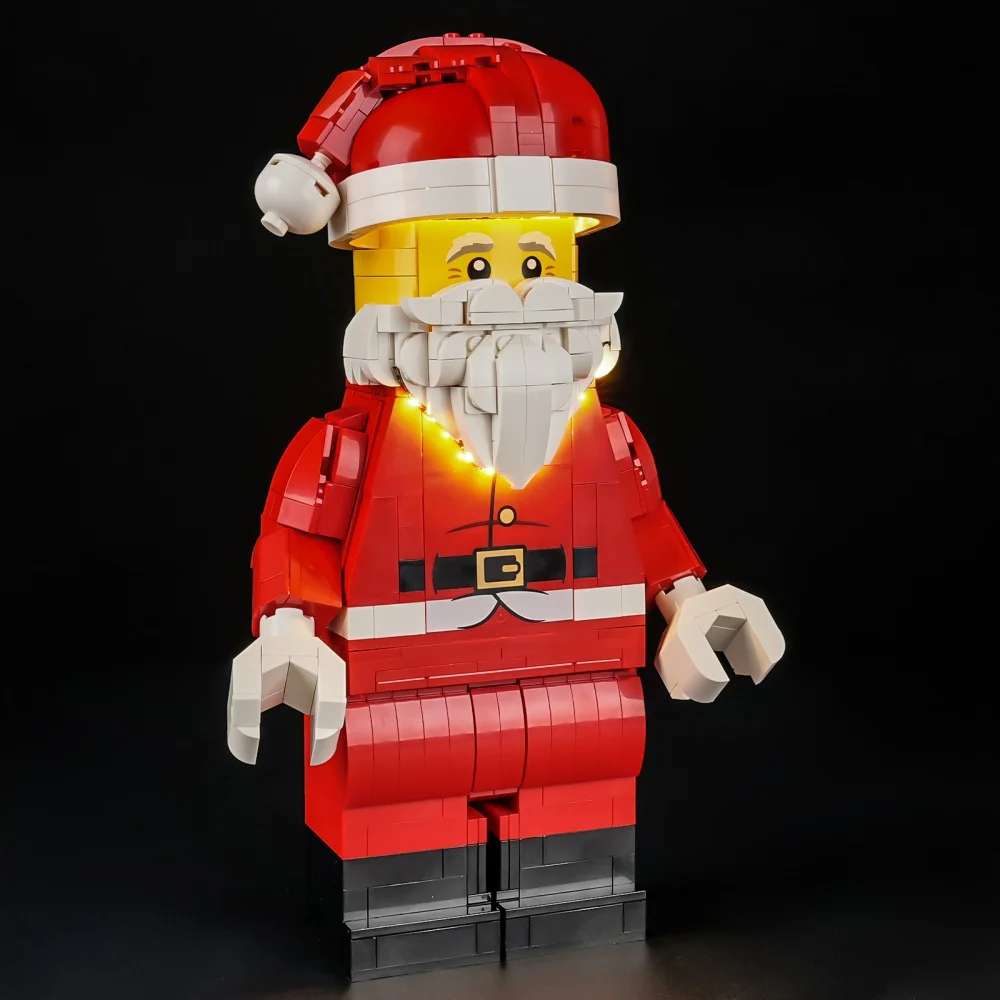 Conjunto de iluminação para LEGO Up-Scaled Santa Minifigure 40820 não inclui bloco de construção (apenas kit de luz LED)