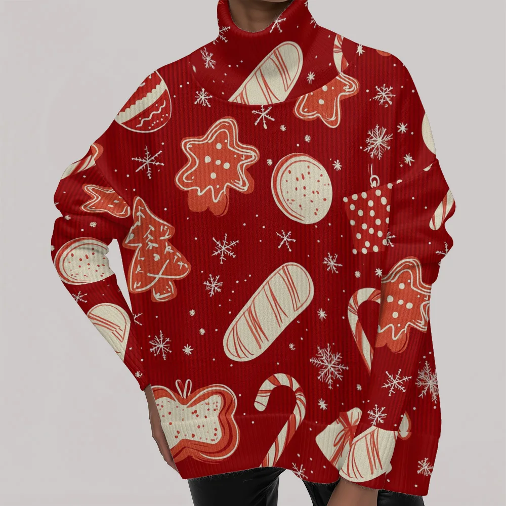 

Christmas Turtleneck sweater Festival party Women's sweater 2025 New Women's Turtleneck Long-sleeved sweater