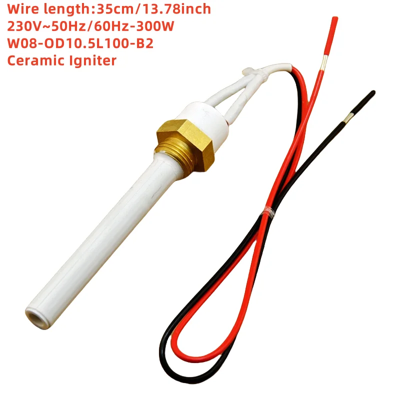 230V300W G3/8 copper thread Ceramic Igniter Ceramic Heating Tube spark plug for pellet stove