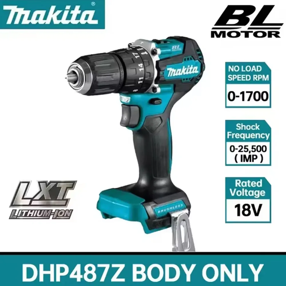 

Makita DHP487 Cordless Brushless Electric impact screwdriver Drill 2-Speed Metal Chuck Screwdriver Home DIY Tool For Makita