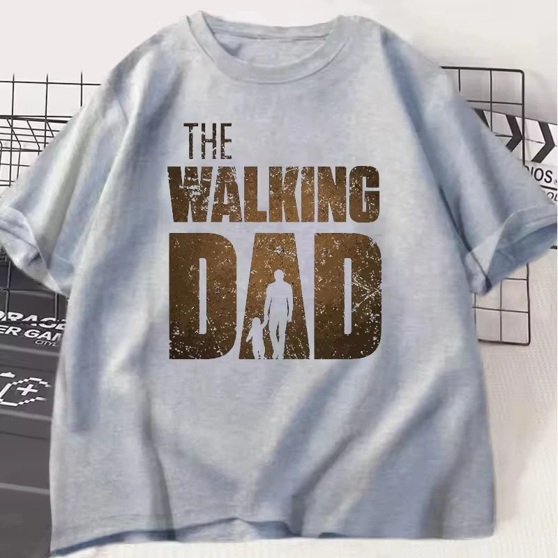 The Walking Dad Funny Street Printed Men T-Shirts Summer Fashion Wide Oversized T-shirt Short Sleeves Casual Hip Hop T-Shirts