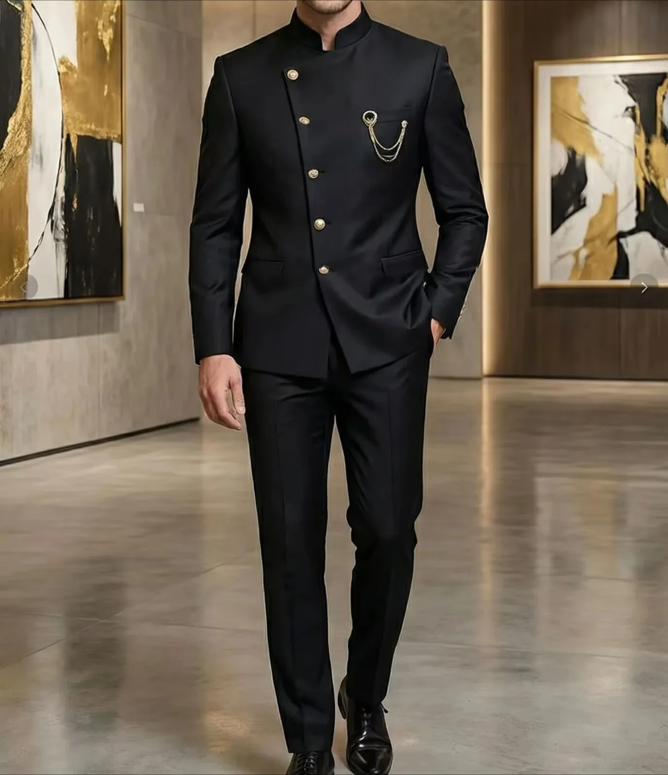

Formal Elegant Men's Suits 2 Piece Set New Design Black Slim Fit Wedding Suits Groomsmen Party Tuxedo costumes homme