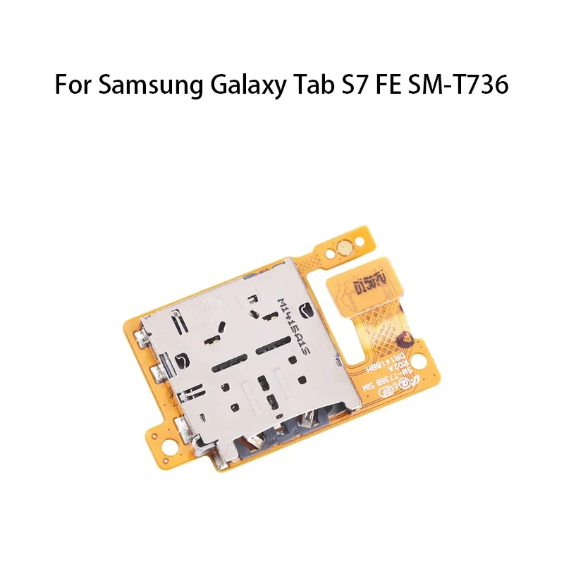 SIM card reader tray flex cable socket holder connector contact plug for Samsung Galaxy Tab S7 fe sm-t736