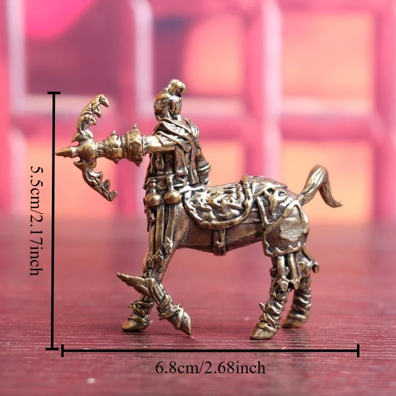 Brass Centaur Archer Figurine Vintage Fantasy Warrior Mini Statue Desktop Ornament Tabletop Collectible Craft Gift