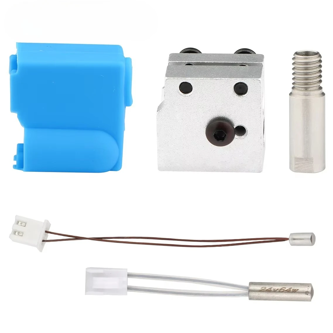 

3D Parts Side Roller X1 Genius Nozzle Hot End Silicone Sleeve Throat Handle Thermistor Heating Tube Kit for 3D Printers