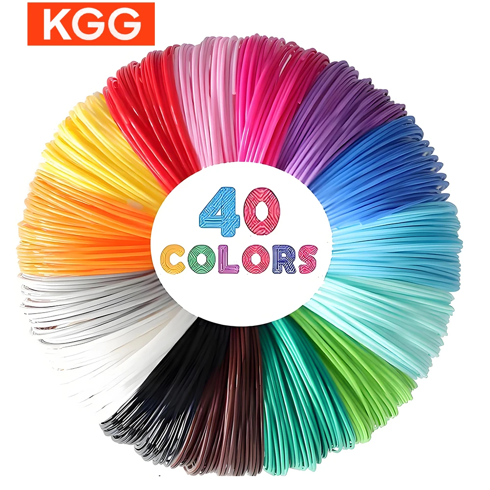 40 Color PLA Filament for 3D Pen Printing 36M 50M 100M 150M 200M Smoke-free Safe Plastic Refill for 3D Children's Printing Pens