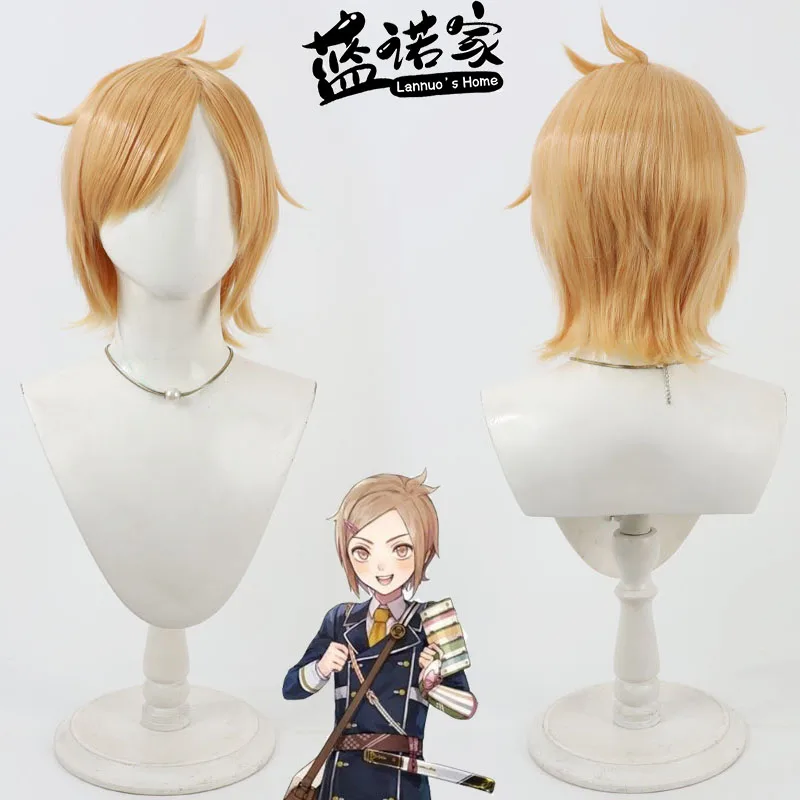 

Синтетические волосы Houchou Toushirou, парики для косплея, игра Touken Ranb Houchou Toushirou, 30 см, короткий светлый парик, термостойкий